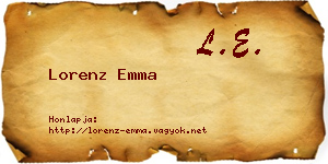 Lorenz Emma névjegykártya